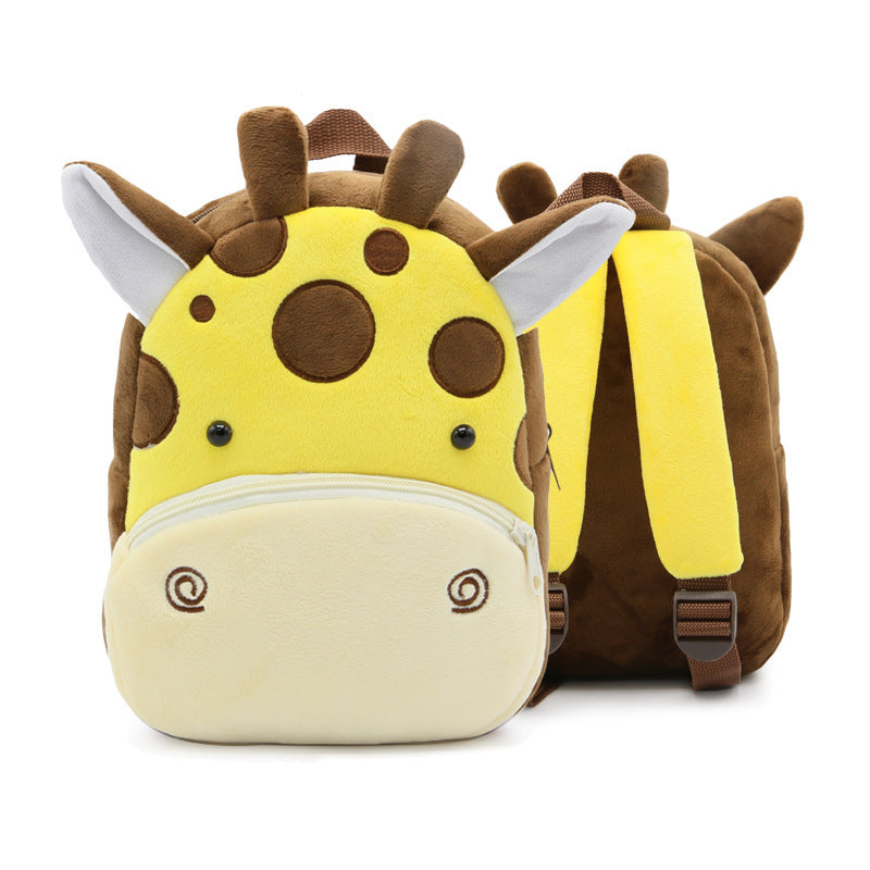 Children School Backpack Cartoon Rainbow Design Soft Plush Material For Toddler Baby Girls Kindergarten Kids School Bags
